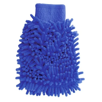 Image de AMiO Cwash 09 01750 Gant pour nettoyage de la voiture 18 Microfibre Wash Glov Bleu