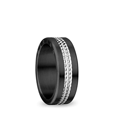 Image de BERING Combinaison de Bagues Échangeables pour Femme en Noir et Argent avec le Système Unique Twist &amp; Change, Colorado