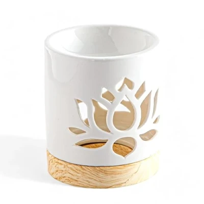 Image de Brûle Parfum Céramy Nénuphar Brûleur Fondant parfumé Objet Artisanal à la Mode Lotus Aromathérapie Facile Diffuseur Huiles Essentielles Senteurs et Fragrances 50 ML H 10,5 cm Zen’Arôme
