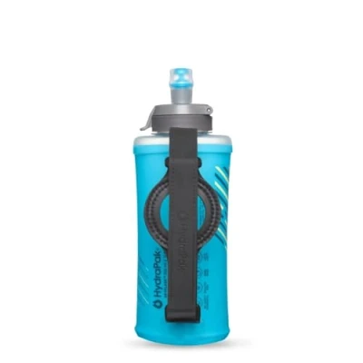 Image de Hydrapak Skyflask Speed 500 ml, Flasque avec sangle Pour la main. Trail et Running. Compatible les Gilets de Course Bleu
