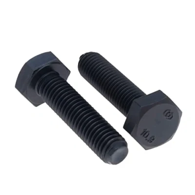 Image de M10x50 boulons à tête hexagonale, acier haute résistance, hexagonaux noirs, vis capuchon pour la construction métallique, machines, bricolage Class 10.9 DIN933 10mm x 50mm (5 pack)