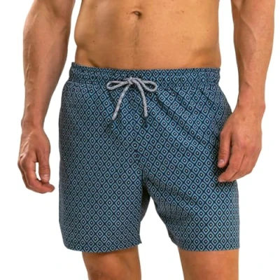 Image de Ript Performance Hommes Essentials Short de Bain à séchage Rapide avec Protection Solaire UV 50, Imprimé Diamant Bleu pâle, L