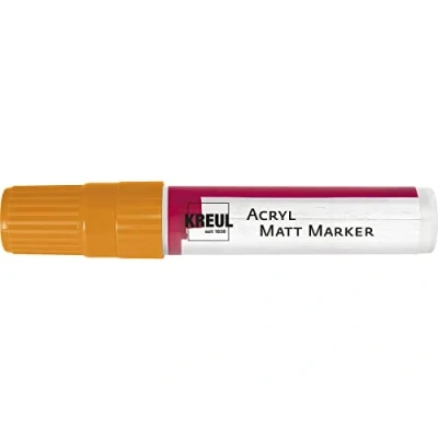 Image de Kreul 46213 Acryl Matt Marker XXL, avec Pointe biseautée env. 15 mm, Orange, Peinture Acrylique permanente Mate à Base d&#039;eau, pour des éléments puristes, 10009925, One Size