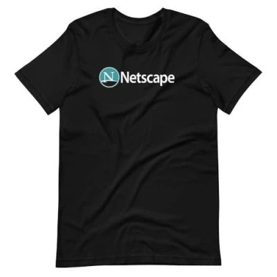 Image de NETSCAPE Black Graphic Logo Tee Shirt Unisex t S