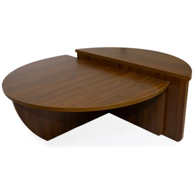 Image de Set de 2 tables basses design Glowik Bois Noisette Menzzo