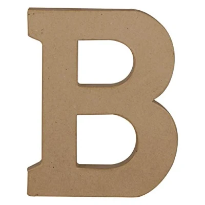 Image de Décopatch AC853C Un support en papier brun mâché 16x2,5x20 cm, Lettre majuscule B