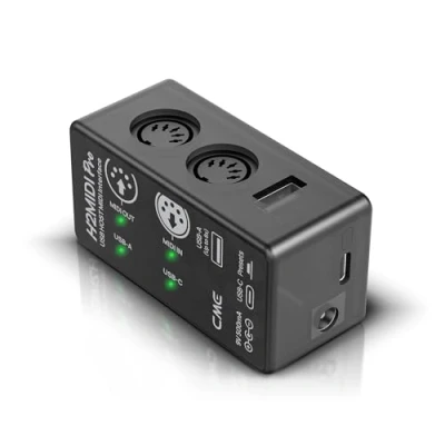 Image de CME H2MIDI Pro Interface MIDI USB Host avec routeur, filtre, mapper, processeur 32 bits, alimentation duale, compact et polyvalent pour guitaristes producteurs
