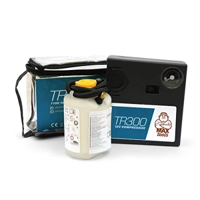 Image de MAXTOOLS TR300 Kit de réparation pneus automatique pour SUV et véhicules tout terrain ; Répare toutes les crevaisons Comprend un puissant compresseur 12 V
