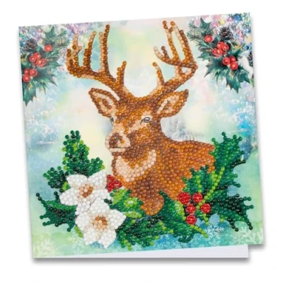 Image de Ideen mit Herz Carte de vœux Diamond Painting 16 x cm 370 g/m² Avec enveloppe et outils (cerf)