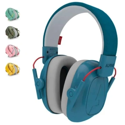 Image de Alpine Muffy Casque Anti Bruit : Protection auditive pour Enfants jusqu&#039;à 16 Ans CE Certifié Confortable et réglable Prévient Les Troubles auditifs Robuste Facile à Ranger Bleu