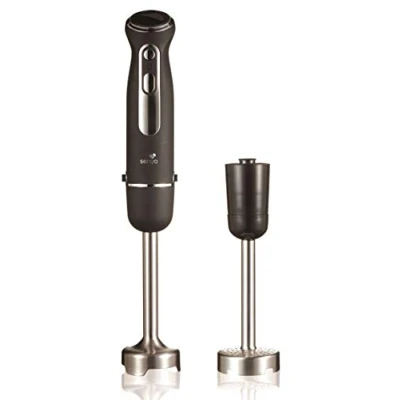 Image de SENYA mixeur plongeant multifonction avec pied presse purée, soupe anti éclaboussures, 600W finition Soft Touch, acier inoxydable, noir Inox, SYCP M046