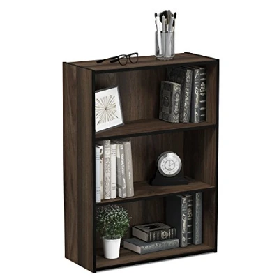 Image de Furinno Bibliothèques, Bois, Noyer, Taille Unique, Columbia Walnut, One Size, 3 niveaux