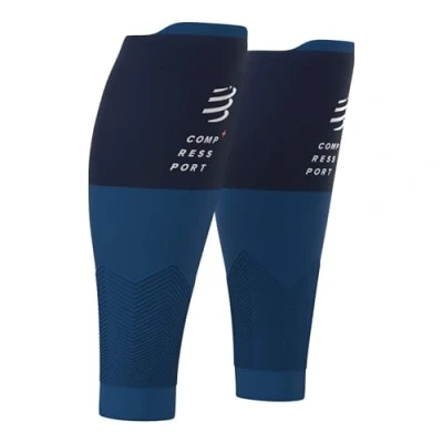 Image de Compressport Manchon de Compression Mollets R2V2 Protection Musculaire, Performances et Récupération pour le Sport Ultraléger Antifatigue Running, Cyclisme, Trail Triathlon, Bleu, 3 ans
