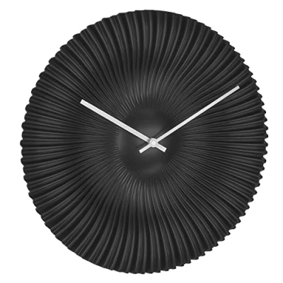 Image de TFA Dostmann Horloge murale radiocommandée Rokoko, 60.3520.01, analogique, design exclusif pour TFA, extravagante, moderne, noire mate