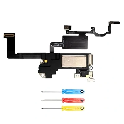 Image de MMOBIEL Oreillette compatible avec iPhone 12/12 Pro Remplacement des écouteurs/oreillettes Capteur de proximité et tournevis inclus