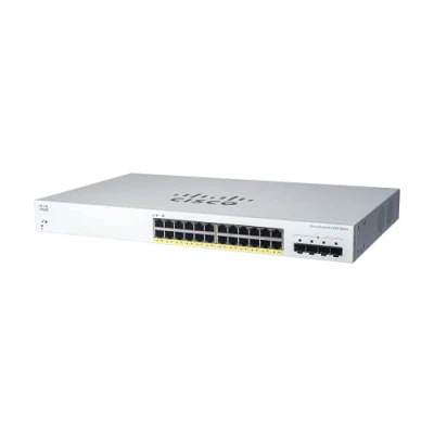 Image de Cisco CBS220 24FP 4G Géré L2 Gigabit Ethernet (10/100/1000) Connexion Ethernet, supportant l&#039;alimentation via ce port (PoE) Blanc Neuf