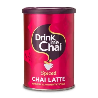 Image de Drink Me Chai au Lait épicé 250g (Pack de 1) Préparation avec l&#039;eau, Thé Latte en poudre (16 portions)