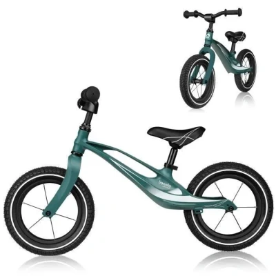Image de lionelo Bart Air Draisienne Vélo d&#039;équilibre Cadre léger sans soudures, de 2 Ans jusqu&#039;à 30 kg Roues gonflées Guidon et Selles réglables en Hauteur Poids 3,8 (Green Forest)
