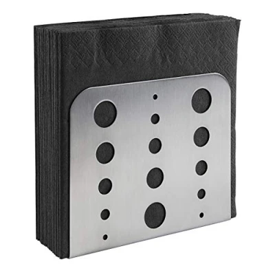 Image de APS porte serviettes, distributeur de serviettes en acier inoxydable 18/0, avec dessous protégeant le meuble pour les pliées 1/4, poli mat, 4,5 x 15 cm, hauteur 12,5 cm.
