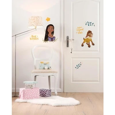 Image de Disney Wish Sticker mural pour chambre d&#039;enfant Motif Best Wishes Rose 50 x 70 cm