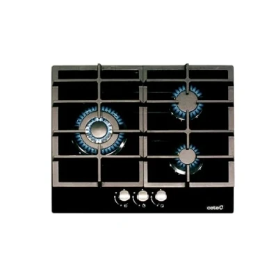 Image de CATA LCiB 6021 BK Built in Gas Hob Black Plate (Built in, Hob, Glass, Cast Iron, 1000 W)