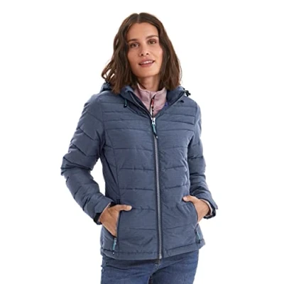 Image de Killtec womens Veste effet duvet avec capuche zippée Skane WMN Quilted JCKT A, bleu marine foncée, 44, 35615 000