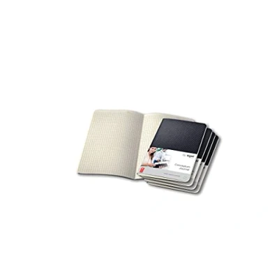 Image de SIGEL CO864 Lot de 5 cahiers notes env. A6 9,3 x 14 cm, petits carreaux, couverture souple, noir, Conceptum