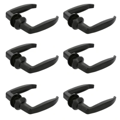 Image de Amig Lot de 6 Poignées porte d&#039;intérieur, Modèle 2115, 105 x 40 mm, Élégant et Simple, Taille du carré 8 Poignée Ergonomique, Aluminium Noir