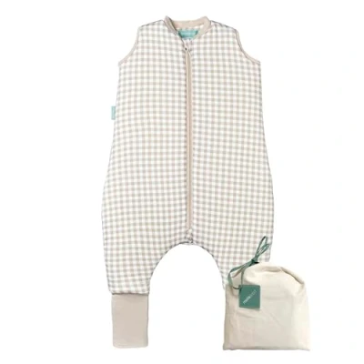 Image de molis&amp;co Gigoteuse pour bébé avec Pieds et Chaussette Tog 2.5 Turbulette Hiver Bébé, Fille Garçon 100% Coton (certifiée Oeko TEX) Vichy Beige (3 Ans)