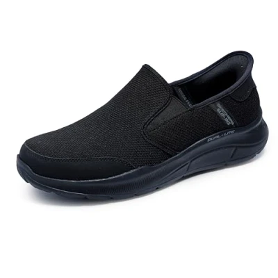 Image de Skechers Homme Slip ins Equalizer 5.0 Drayze Mains Libres Basket, Maille Noire Duraleather Bordure Noire, 41 EU