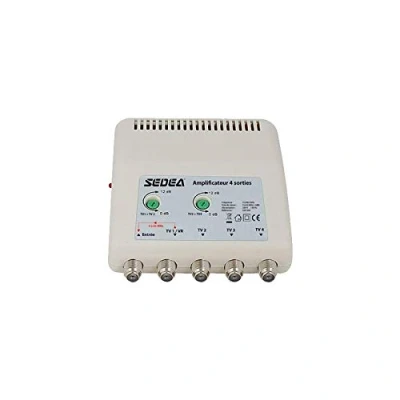 Image de Sedea Amplificateur intérieur 11dB réglable 4 Sorties antenne TNT TV rateau Signal