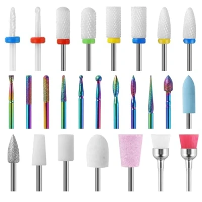 Image de Set de 26 Embouts Ponceuse Ongles avec 8 Embout Céramique Idéal pour les Professionnels et Débuteurs, Usage en Salon (26 Pièces)