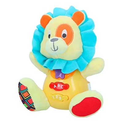 Image de winfun Peluche Lion pour bébé Qui Parle et lumières colorées, Langue : Espagnol, 85367