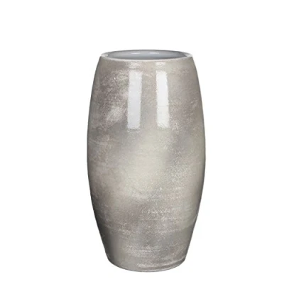 Image de MICA Decorations Lester Vase en Terre Cuite Gris Clair 50 x 30 cm