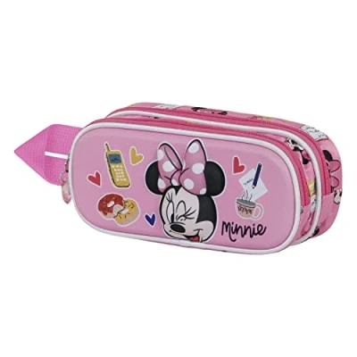 Image de Karactermania Minnie Mouse 3D Double Trousse pour enfants, Taille: One Size, Rosa