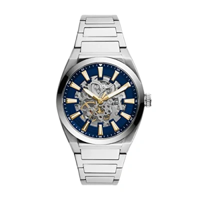 Image de Fossil Montre pour femmes Everett, mouvement automatique, boîtier en acier inoxydable argenté de 42 mm avec bracelet inoxydable, ME3220