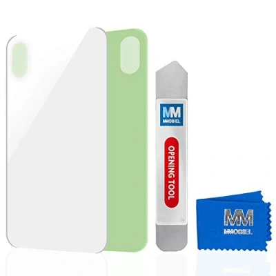 Image de MMOBIEL Plaque Arrière Verre Compatible iPhone XS 5.8 Pouces (Argent) avec Kit d&#039;outils Inclus