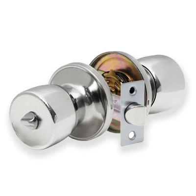 Image de XFORT Lot de poignées boutons Privacy Knob en chrome poli, serrure porte au design tulipe pour portes intérieures avec mécanisme verrouillage Turn Snib.