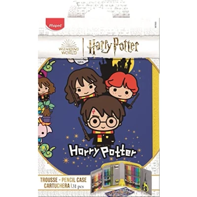 Image de Maped Trousse Coloriage Harry Potter 31 pièces 12 Feutres + Crayons Couleur 2 Graphite 1 Ciseaux Taille Crayon Gomme Planches Stickers, Bleu