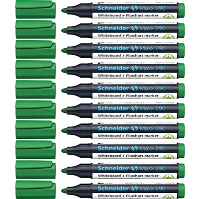 Image de Schneider Lot de 10 marqueurs rechargeables Maxx 290 pour tableau/chevalet 1 3 mm (Vert) (Import Allemagne)