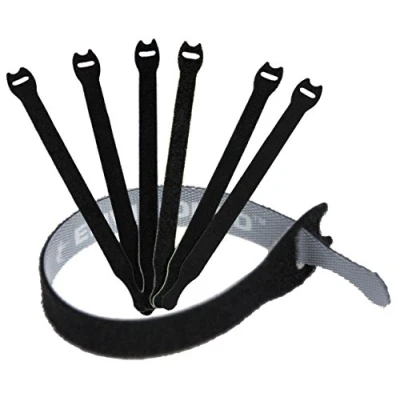 Image de Lot de 30 attaches câble réutilisables 1,27 x 10,2 cm pour la gestion et l&#039;organisation des câbles (noir)