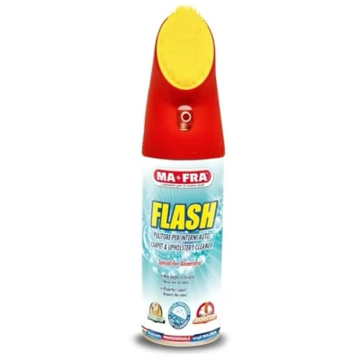 Image de Mafra, Flash, Spray Nettoyant Intérieur Voiture, avec Formule Odorstop, Agit Sans mouiller les Tissus, Efficace sur velours, Alcantara et Surfaces délicates, Brosse Intégrée