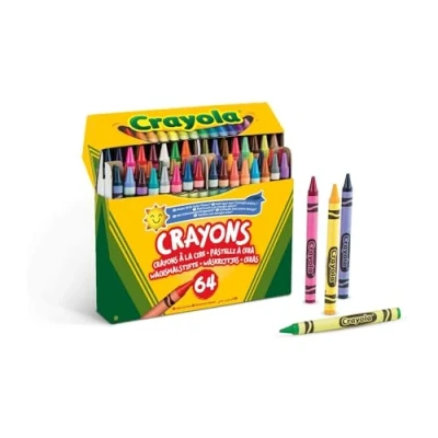 Image de CRAYOLA Boîte de 64 Crayons Cire, Assortiment Couleurs Âge Conseillé: à Partir 3 Ans