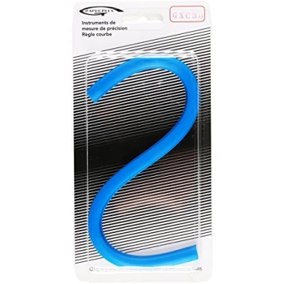 Image de Graphoplex Règle courbe flexible 30 cm bleu
