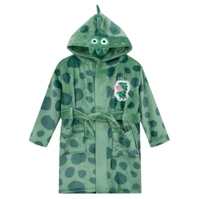 Image de Peppa Pig Robe De Chambre Peignoir en Polaire pour Garçons George Vert 18 24 Mois