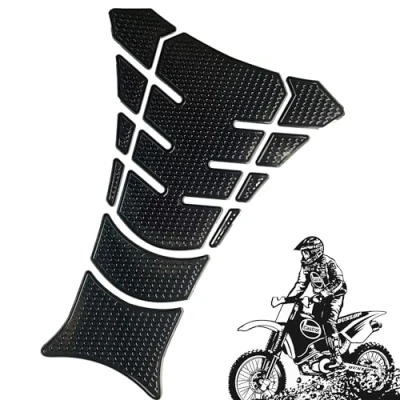 Image de QIUMING 3D Carbone Protecteur de Réservoir Moto Universel Protection Peinture Universal arêtes Poisson Autocollant (Noir)