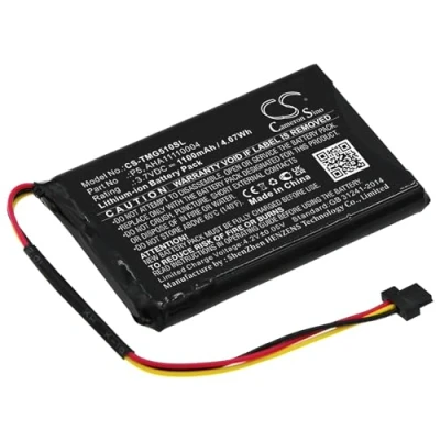 Image de CS TMG510SL Batteries 1100mAh Compatible avec [Tomtom] 4FA50, Go 510, 520, 520 WiFi, Via 62 remplace AHA11110004, AT6, P5, P6