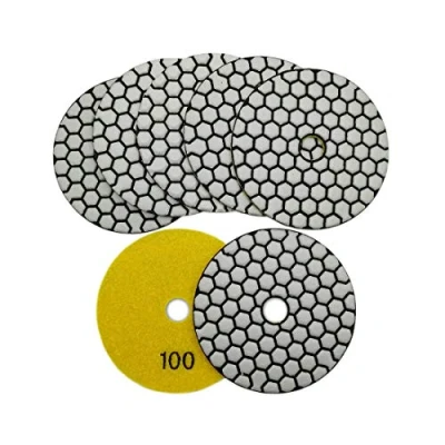 Image de DIATOOL Diamant Tampons de Polissage à Sec Liant Résine pour Stone Grain 100 Diamètre 100MM Pack 7