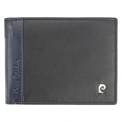 Image de Pierre Cardin TILAK30 324 Portefeuille Homme Fait de Cuir Véritable Grainé avec Emplacements pour Cartes Poche à Monnaie Compartiment Billets 12 x 9,5 2,5 cm Noir et Bleu Marine