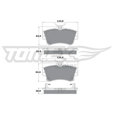 Image de TOMEX brakes TX 14 97 Jeu de plaquettes frein Essieu avant avec indicateur d&#039;usure CHRYSLER: PT Cruiser Break, Cabriolet